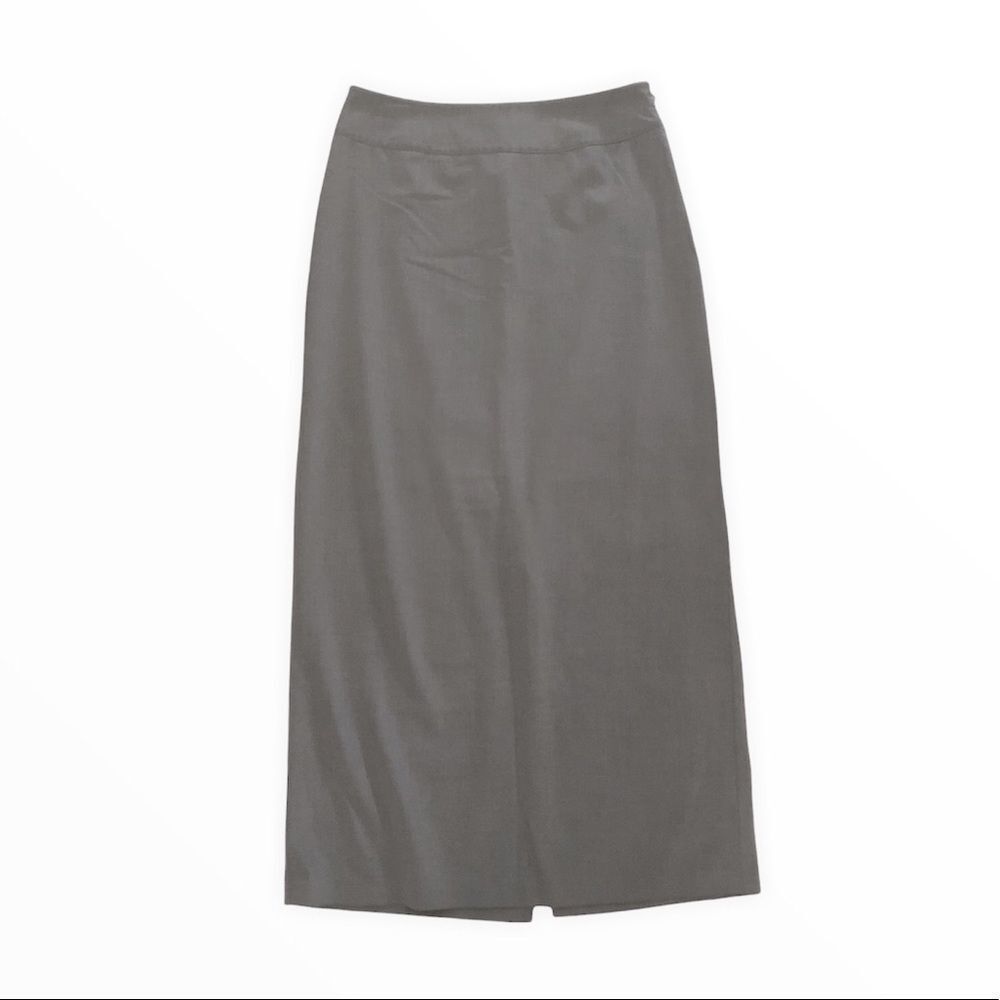 Merona Woman Skirt Size 8 Gray Business Maxi  Zip Business Preppy Minimal
